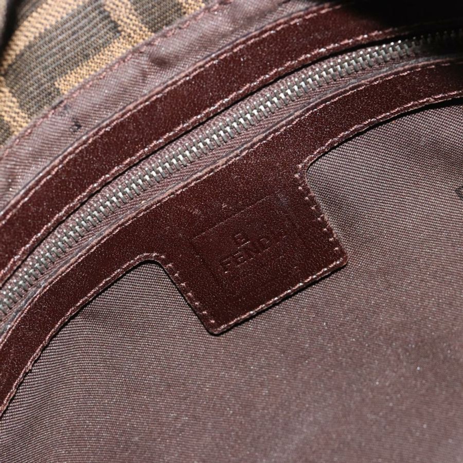 【日本直送】FENDI Zucca帆布Mamma Baguette單肩包 棕色/黑色 正品 193052V-19