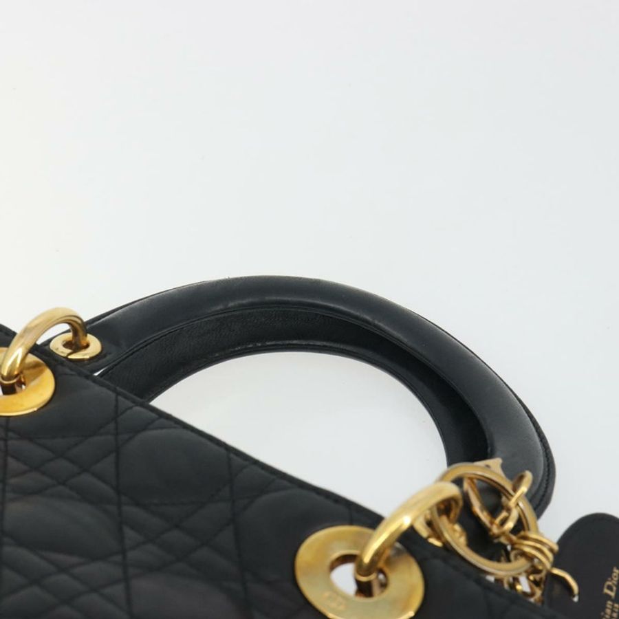 【日本直送】Christian Dior Canage 手袋,羊皮材質,黑色,金色,正品,貨號 193978A-7