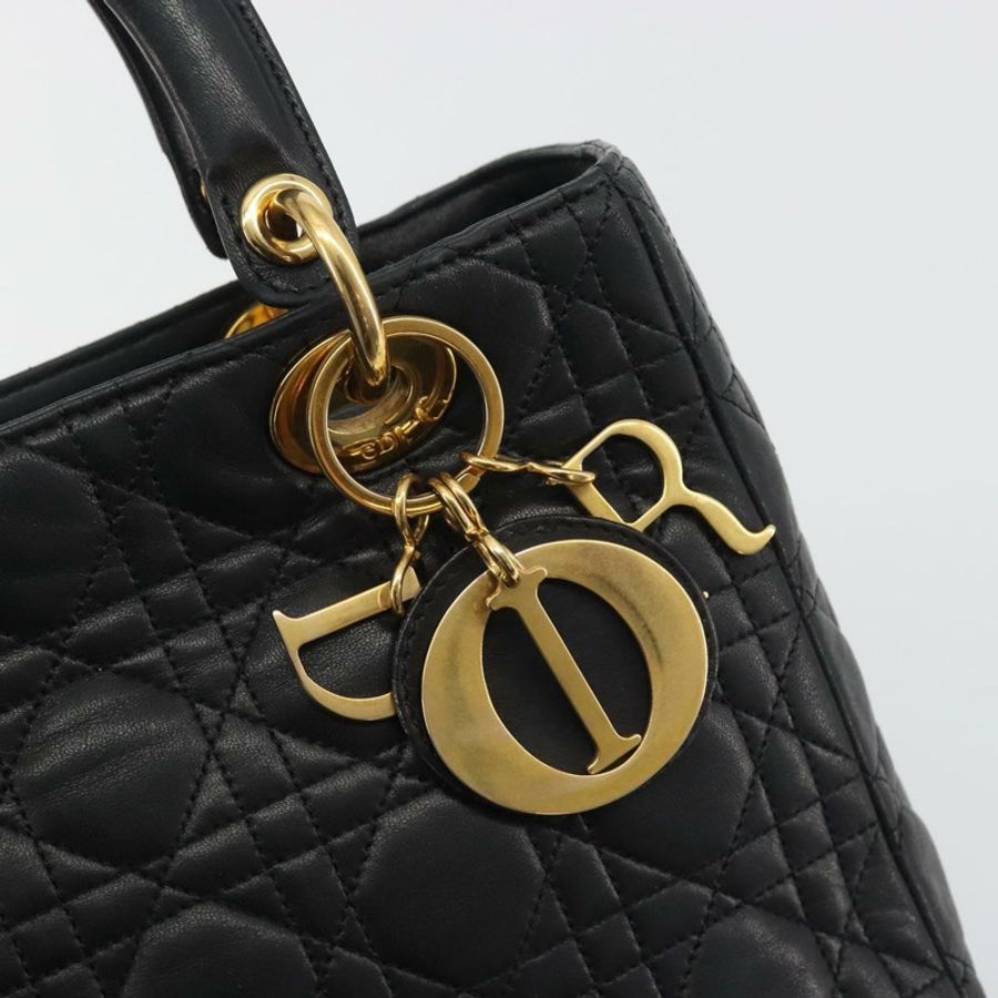 【日本直送】Christian Dior Canage 手袋,羊皮材質,黑色,金色,正品,貨號 193978A-16