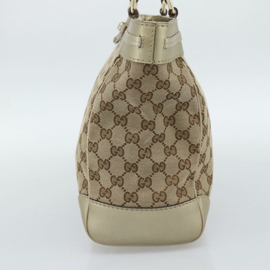 【日本直送】GUCCI GG帆布手提包 米色 金色色調 257061 正品 ka5360V-3