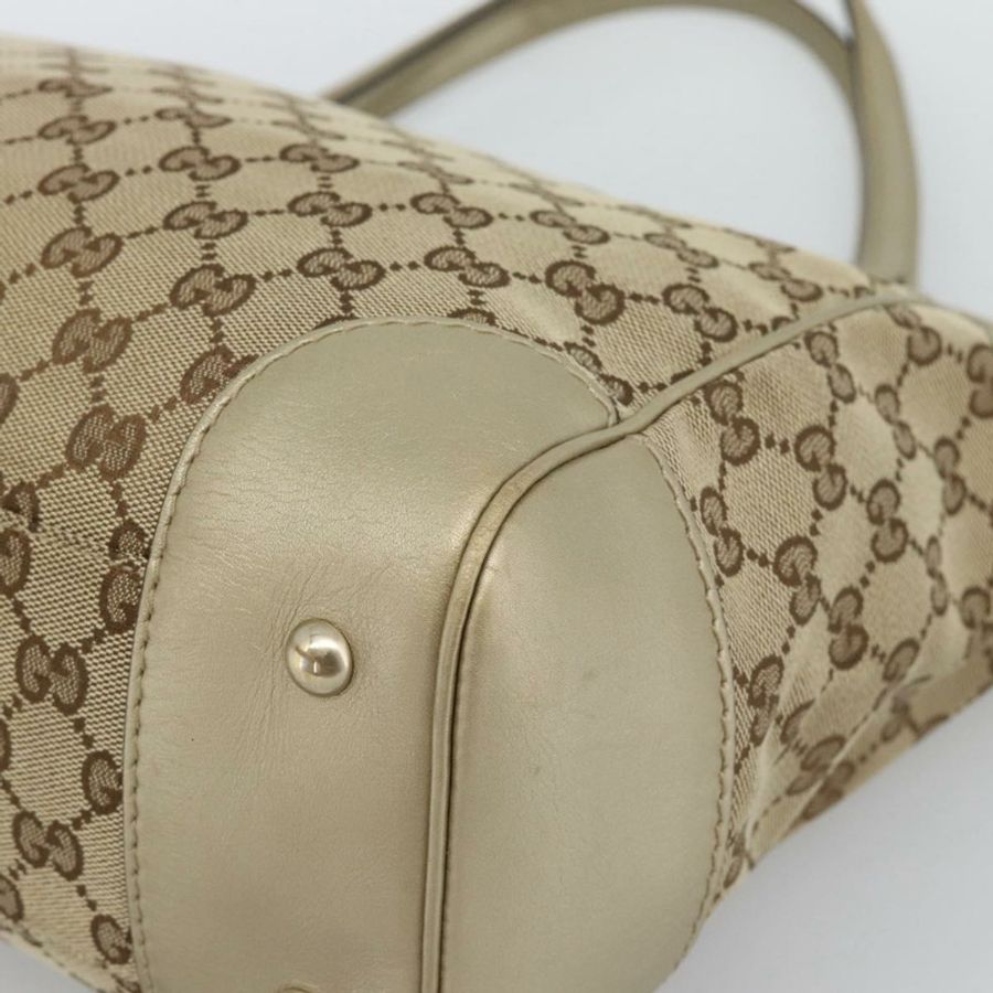 【日本直送】GUCCI GG帆布手提包 米色 金色色調 257061 正品 ka5360V-8