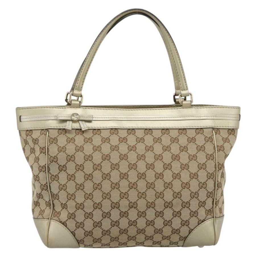 【日本直送】GUCCI GG帆布手提包 米色 金色色調 257061 正品 ka5360V-12
