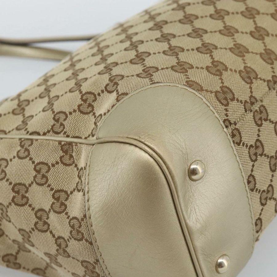【日本直送】GUCCI GG帆布手提包 米色 金色色調 257061 正品 ka5360V-13