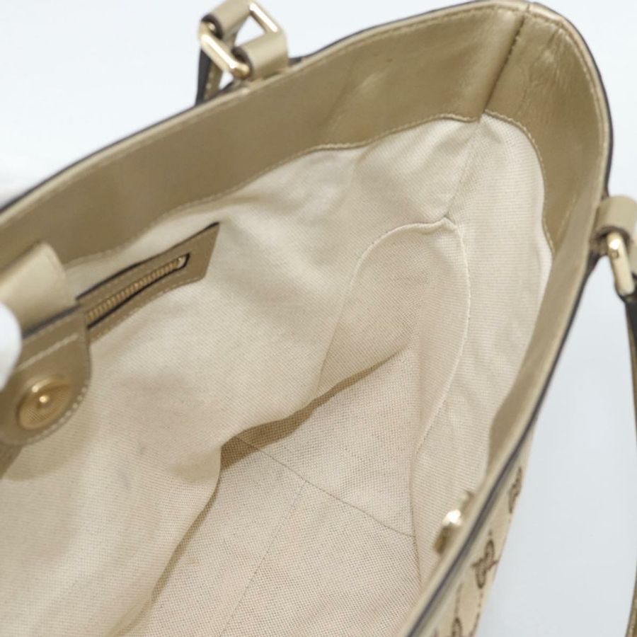 【日本直送】GUCCI GG帆布手提包 米色 金色色調 257061 正品 ka5360V-16
