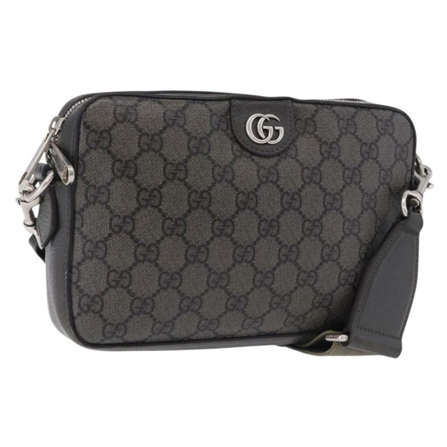【日本直送】GUCCI GG Supreme 單肩包 PVC 皮革 灰色 銀色 699439 正品 ka5448A-0