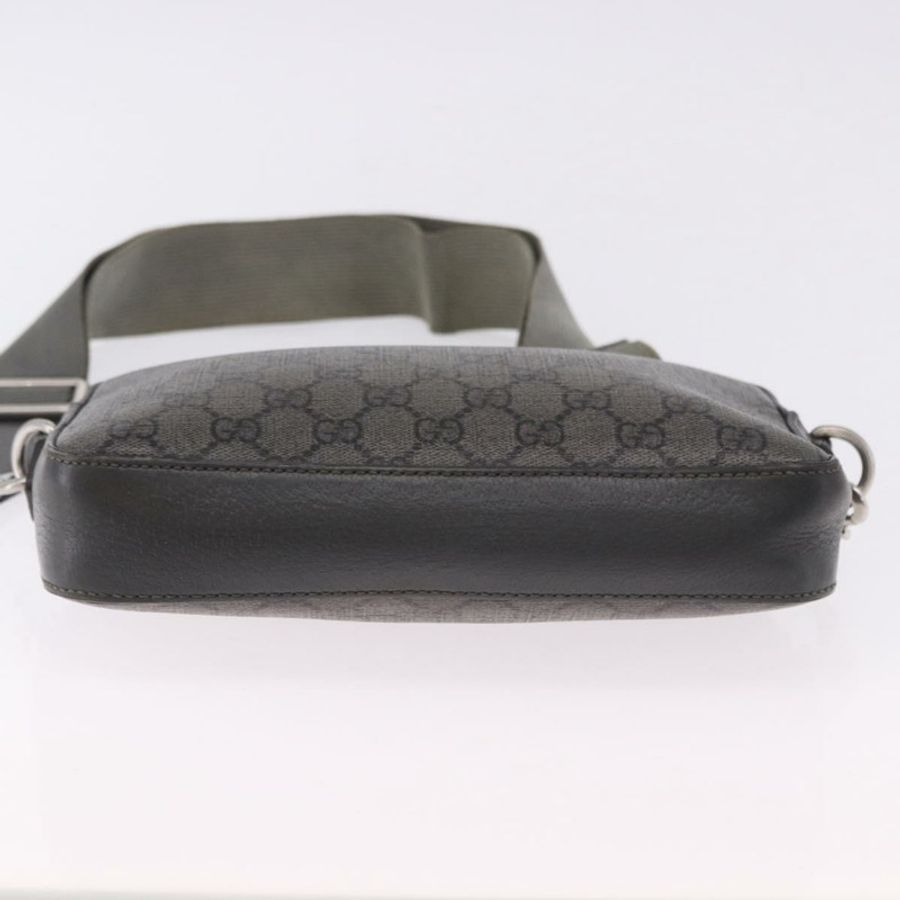 【日本直送】GUCCI GG Supreme 單肩包 PVC 皮革 灰色 銀色 699439 正品 ka5448A-4