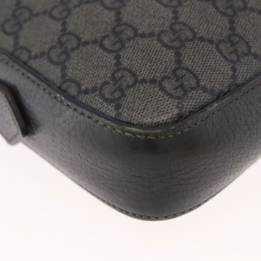 【日本直送】GUCCI GG Supreme 單肩包 PVC 皮革 灰色 銀色 699439 正品 ka5448A-8