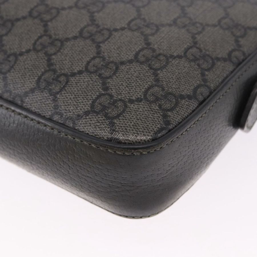 【日本直送】GUCCI GG Supreme 單肩包 PVC 皮革 灰色 銀色 699439 正品 ka5448A-15