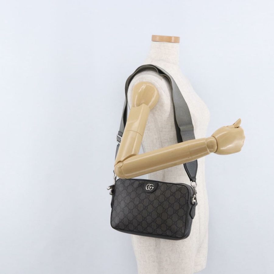 【日本直送】GUCCI GG Supreme 單肩包 PVC 皮革 灰色 銀色 699439 正品 ka5448A-22