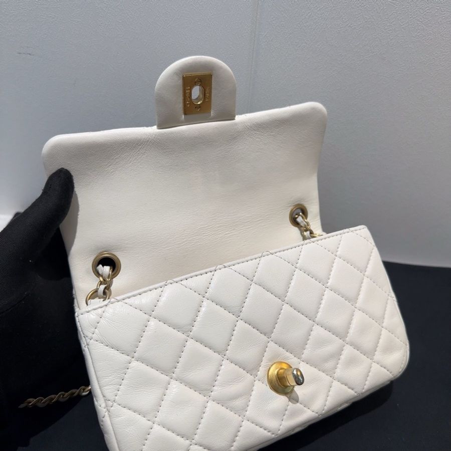 CHANEL香奈兒 金球大mini 芯片款小金球Classic Flap CF 22B 經典菱格翻蓋-6