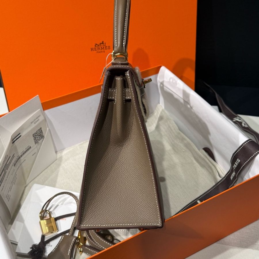 【售出展示💫拍下無效】Hermes/愛馬仕 Kelly25 大象灰金 B刻 Full Set大全套-1