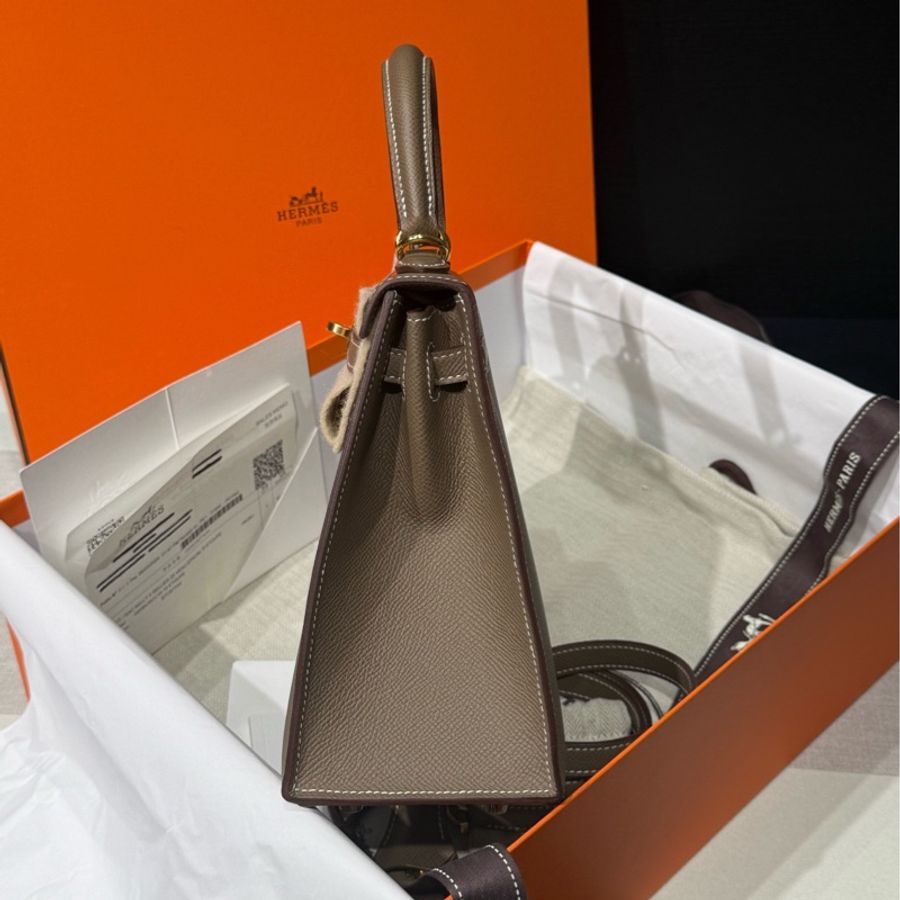 【售出展示💫拍下無效】Hermes/愛馬仕 Kelly25 大象灰金 B刻 Full Set大全套-3
