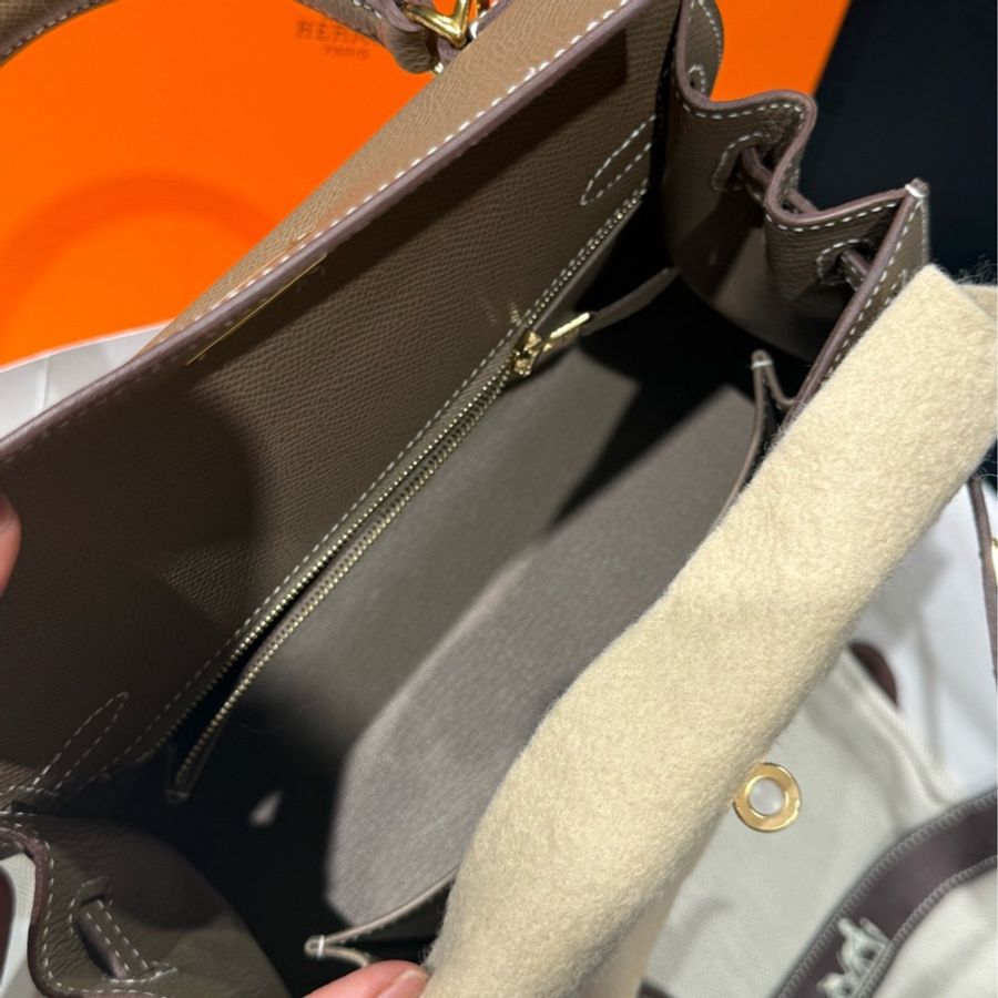 【售出展示💫拍下無效】Hermes/愛馬仕 Kelly25 大象灰金 B刻 Full Set大全套-5