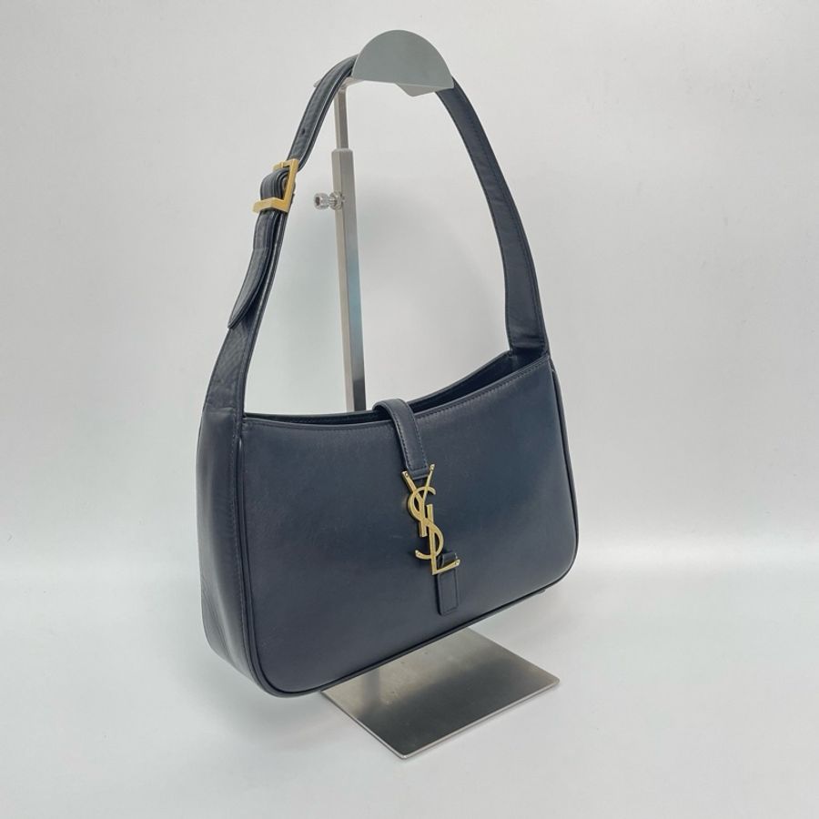 【售出展示💫拍下無效】YSL/聖羅蘭 le5a7 黑金牛皮hobo小號腋下包-4