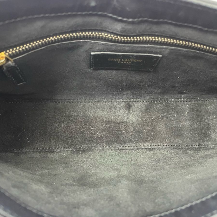 【售出展示💫拍下無效】YSL/聖羅蘭 le5a7 黑金牛皮hobo小號腋下包-7