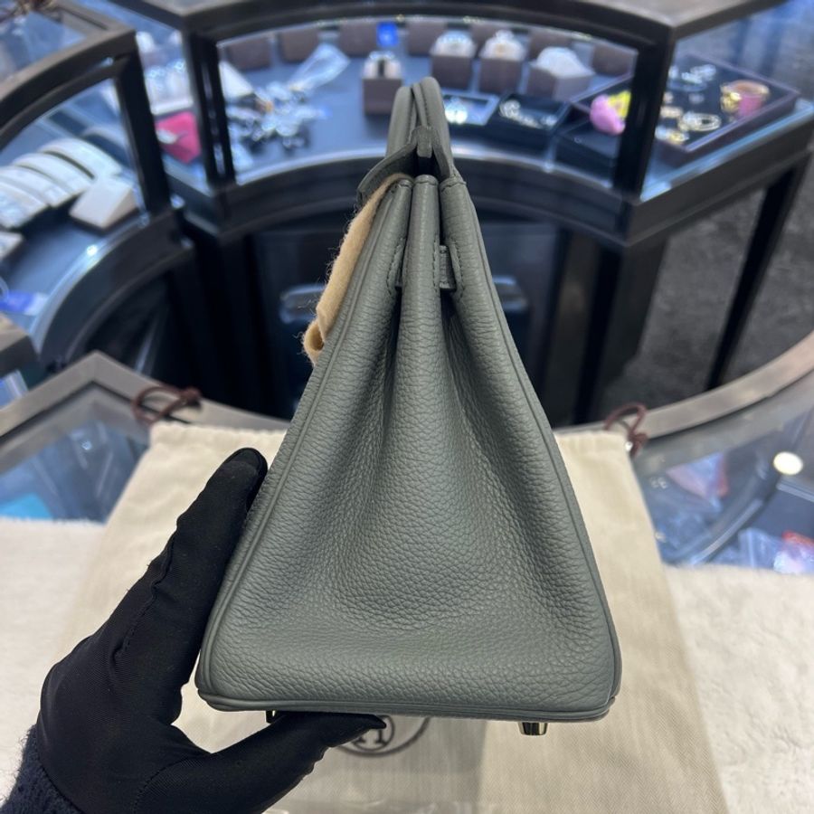 HERMES愛馬仕 Birkin 25 金扣 Togo牛皮 U刻 杏仁綠-1