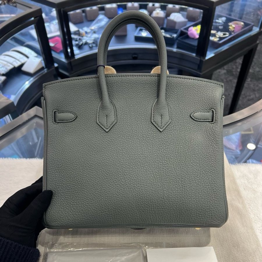 HERMES愛馬仕 Birkin 25 金扣 Togo牛皮 U刻 杏仁綠-2