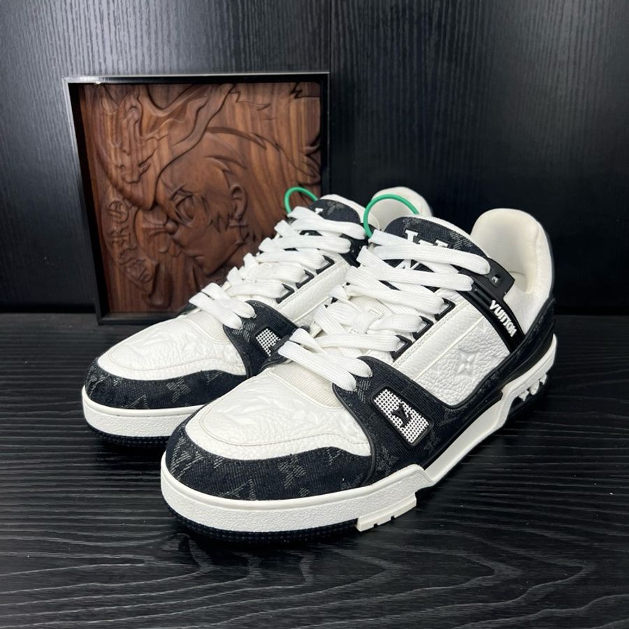 Louis Vuitton路易威登 trainer 黑白牛仔 43.5碼-0