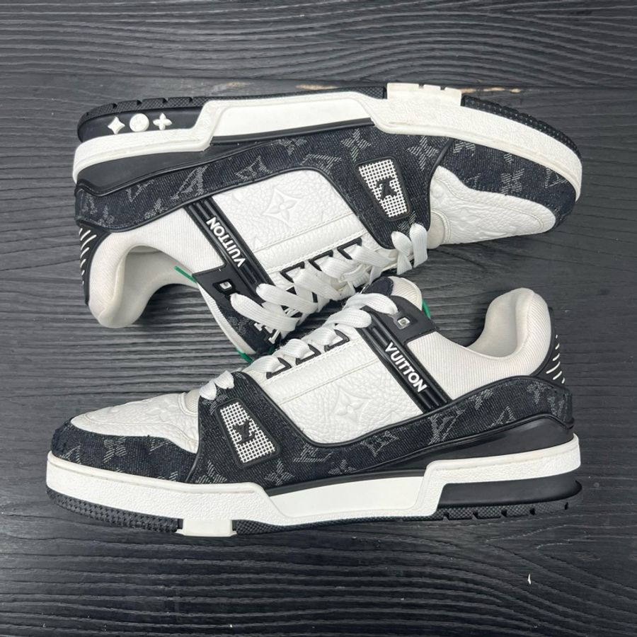 Louis Vuitton路易威登 trainer 黑白牛仔 43.5碼-5