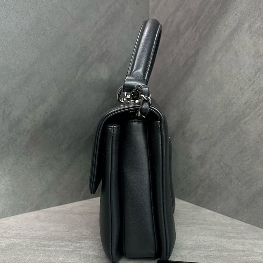 Chanel 香奈兒 trendy cc 小號 黑銀鏈條包 光面小牛皮 26開帶卡-1