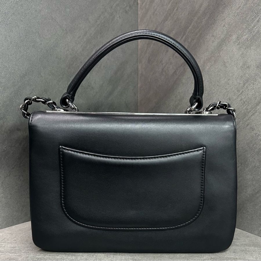 Chanel 香奈兒 trendy cc 小號 黑銀鏈條包 光面小牛皮 26開帶卡-2