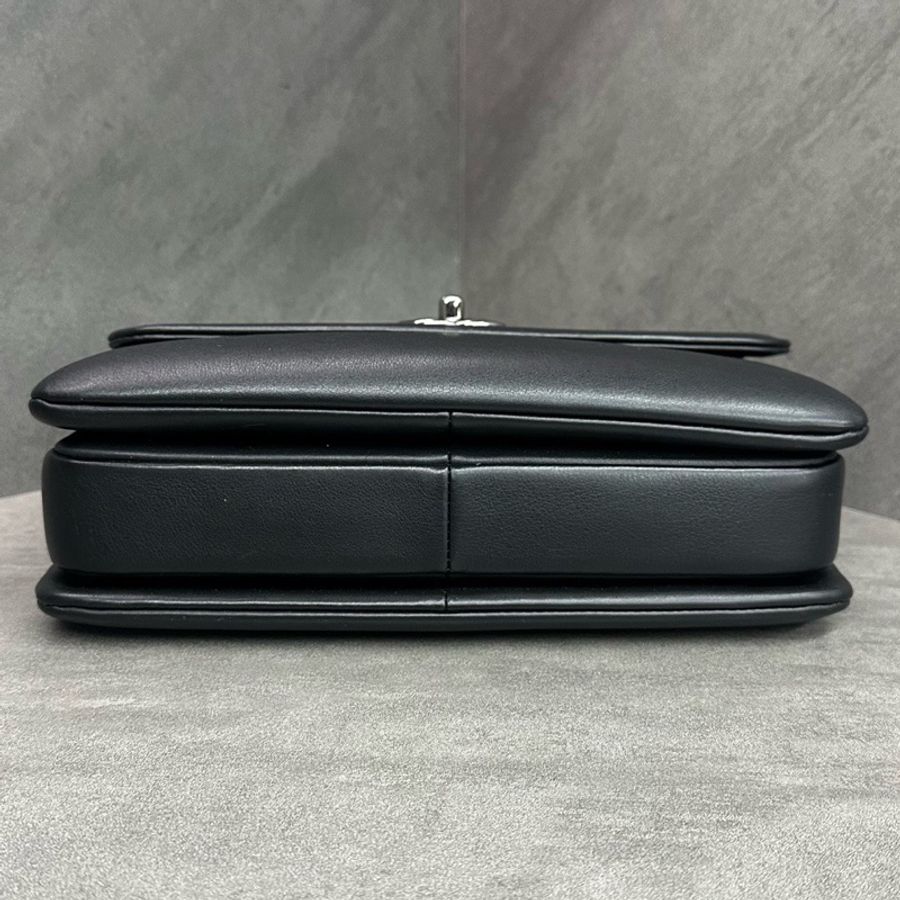 Chanel 香奈兒 trendy cc 小號 黑銀鏈條包 光面小牛皮 26開帶卡-4