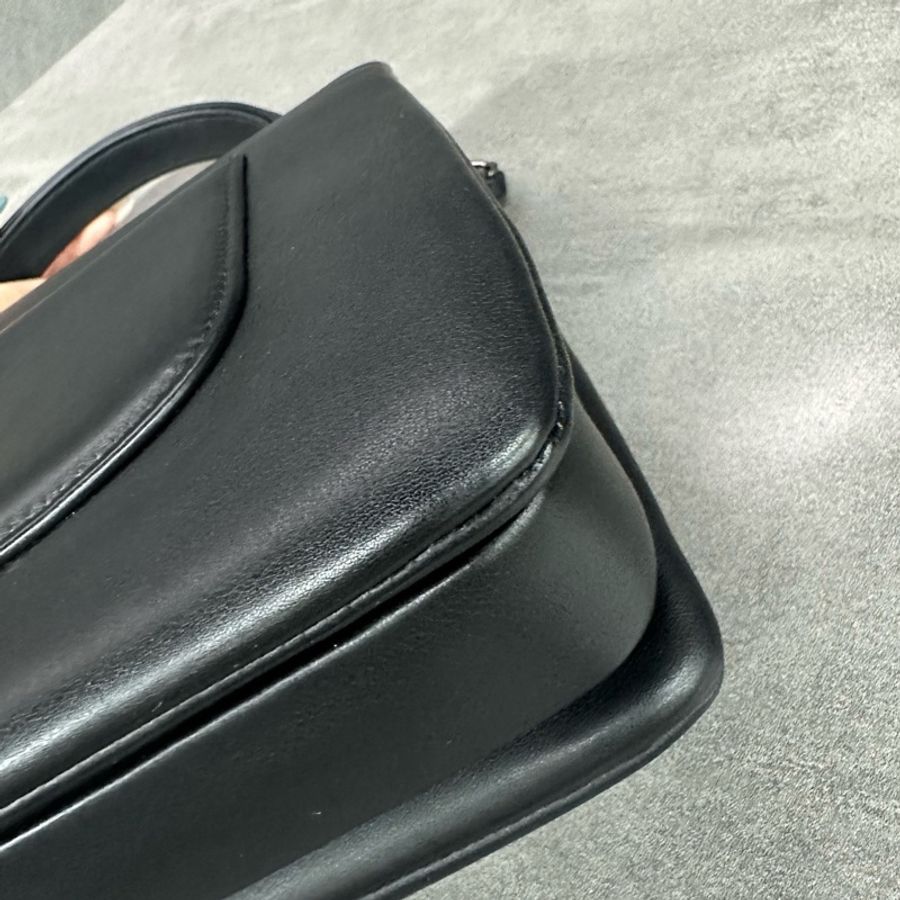 Chanel 香奈兒 trendy cc 小號 黑銀鏈條包 光面小牛皮 26開帶卡-8