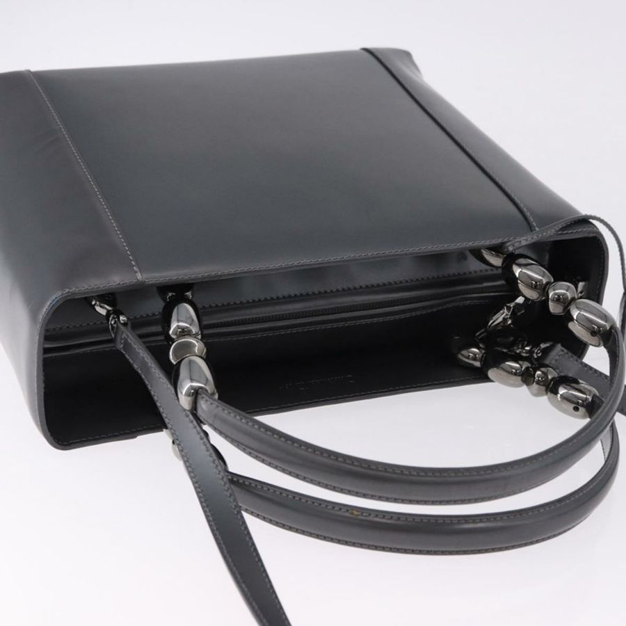 【日本直送】Christian Dior Maris Pearl 手提包 漆皮 2way Gray Silver Auth ep15303V-5