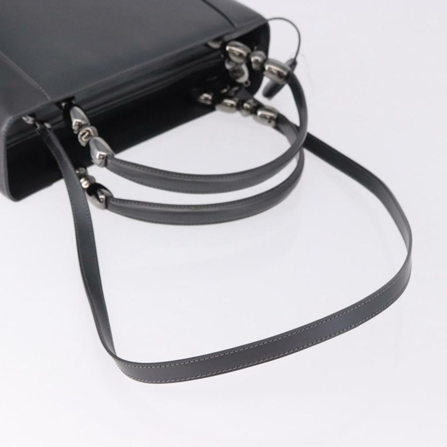 【日本直送】Christian Dior Maris Pearl 手提包 漆皮 2way Gray Silver Auth ep15303V-7