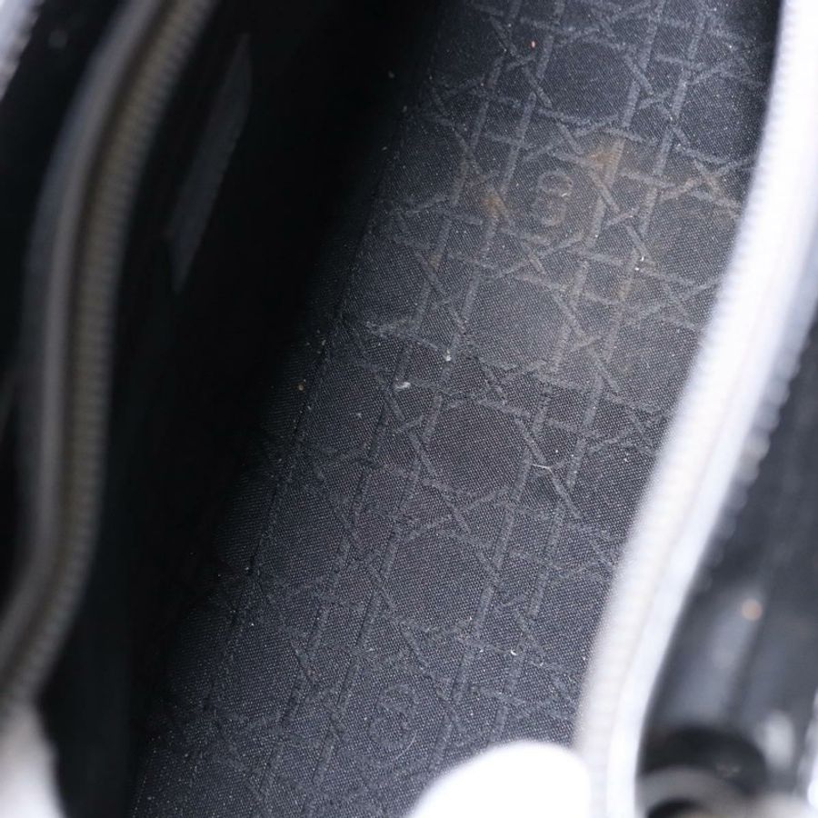 【日本直送】Christian Dior Maris Pearl 手提包 漆皮 2way Gray Silver Auth ep15303V-10