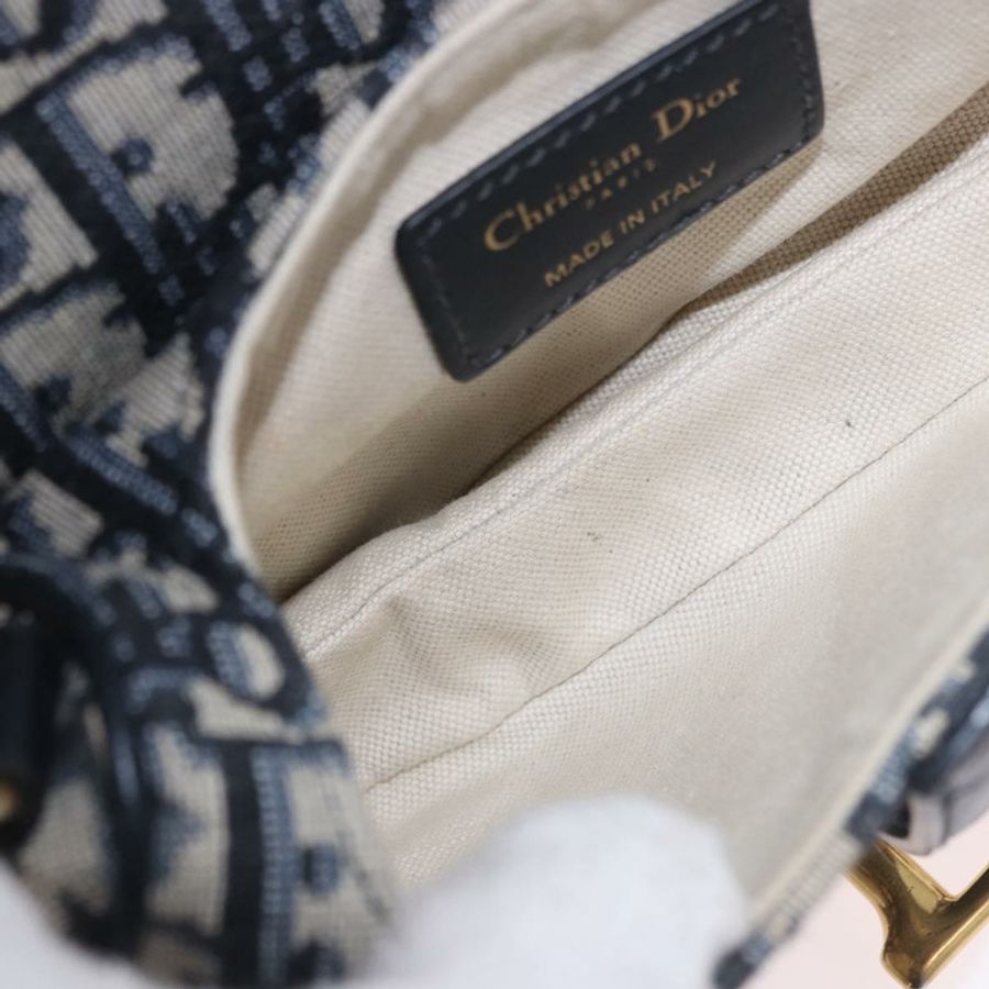 【日本直送】Christian Dior Trotter 馬鞍手提包 2way Navy Gold Tone Auth ka5351M-10