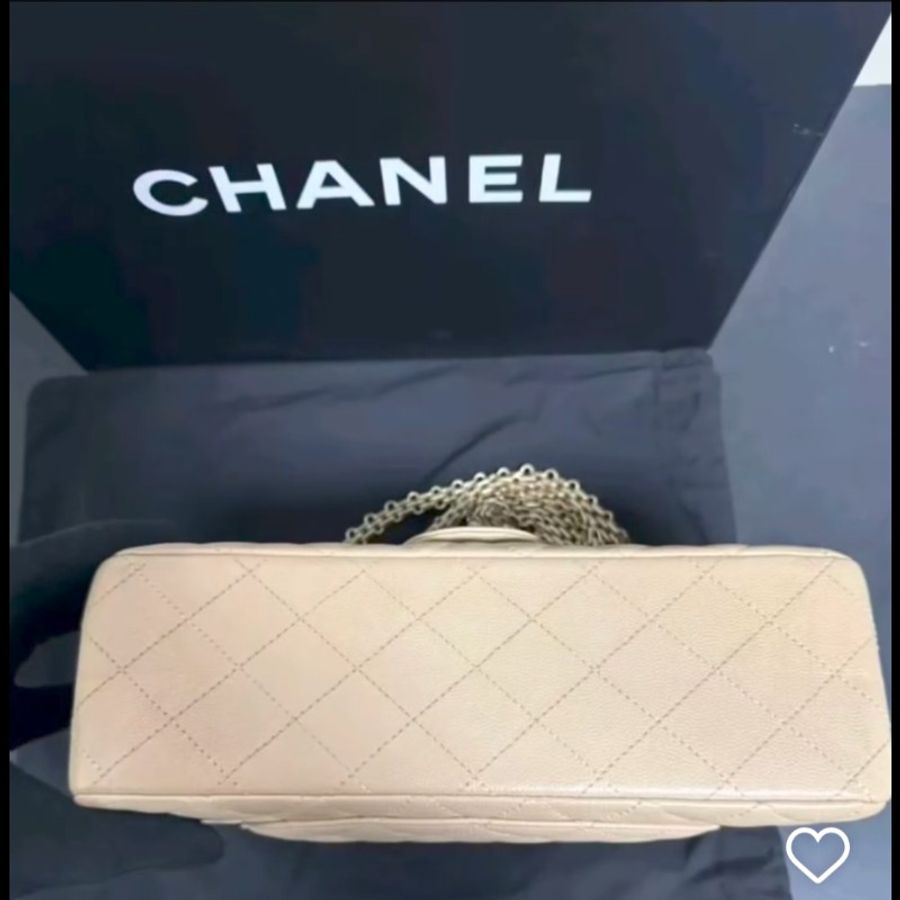 【稀有絕版】Chanel 2.55 Reissue 25cm 奶茶金魚子醬荔枝牛皮.23開限量色(附完整包裝/內膽包/支持安心購)-12