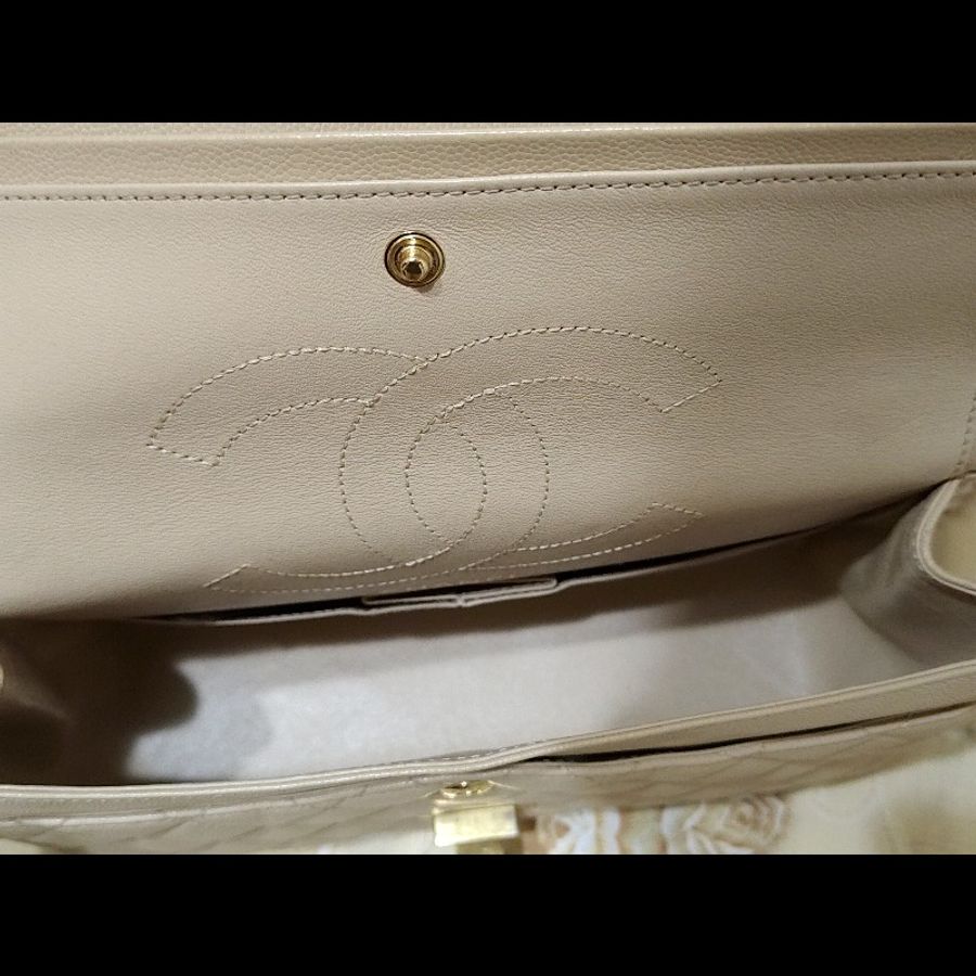 【稀有絕版】Chanel 2.55 Reissue 25cm 奶茶金魚子醬荔枝牛皮.23開限量色(附完整包裝/內膽包/支持安心購)-19