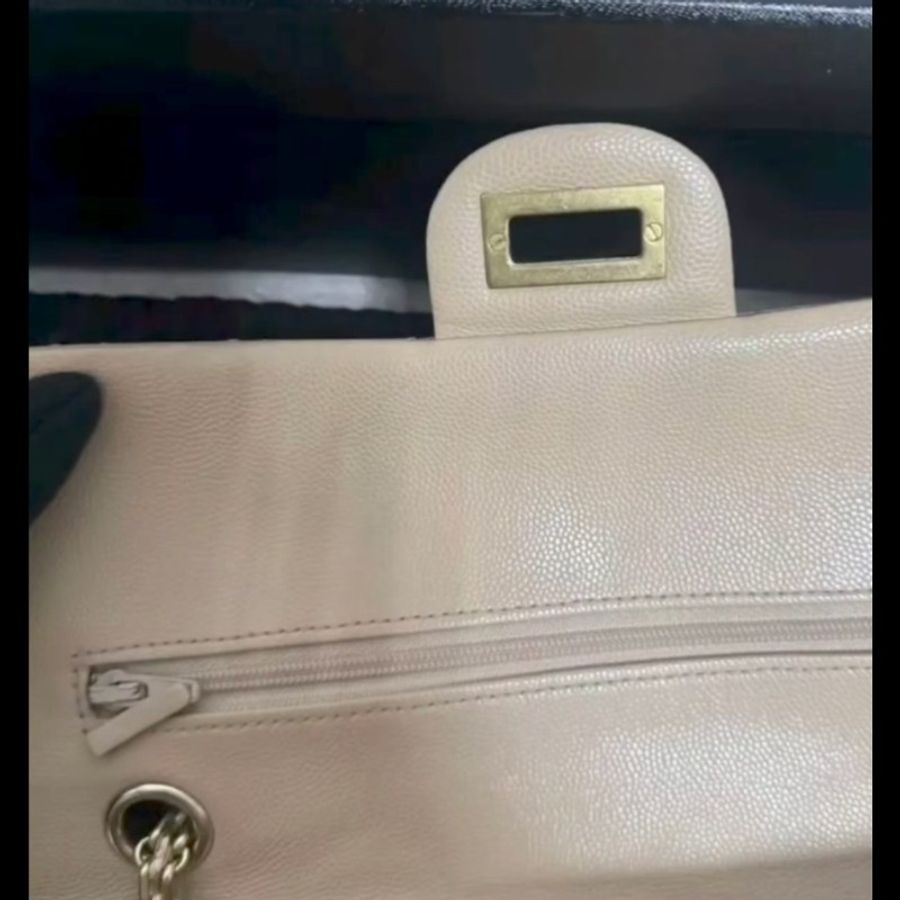 【稀有絕版】Chanel 2.55 Reissue 25cm 奶茶金魚子醬荔枝牛皮.23開限量色(附完整包裝/內膽包/支持安心購)-20