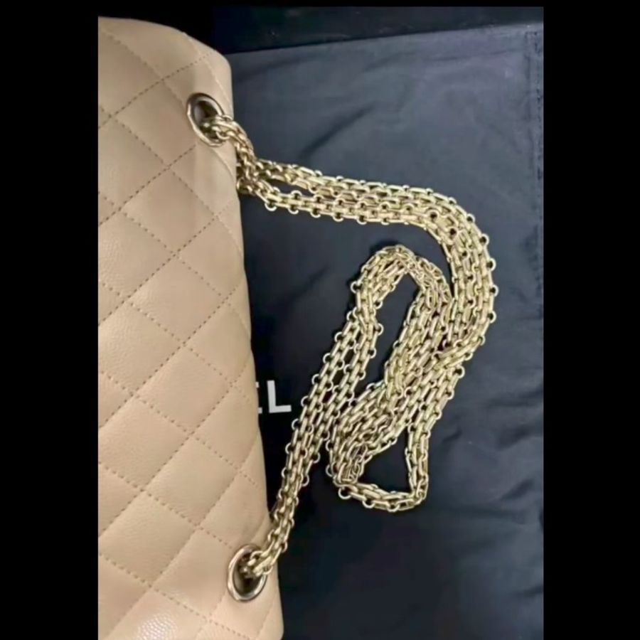 【稀有絕版】Chanel 2.55 Reissue 25cm 奶茶金魚子醬荔枝牛皮.23開限量色(附完整包裝/內膽包/支持安心購)-21