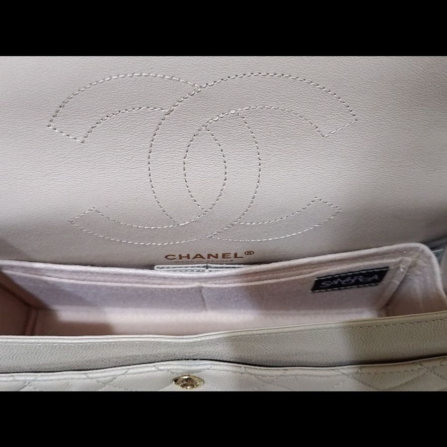 【稀有絕版】Chanel 2.55 Reissue 25cm 奶茶金魚子醬荔枝牛皮.23開限量色(附完整包裝/內膽包/支持安心購)-27