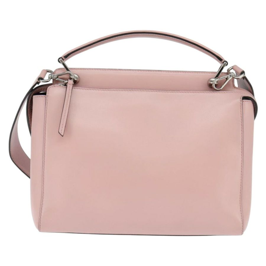 【日本直送】FENDI Dot Com 手提包 皮革 兩用 粉紅色 銀色 正品 bs30098-1