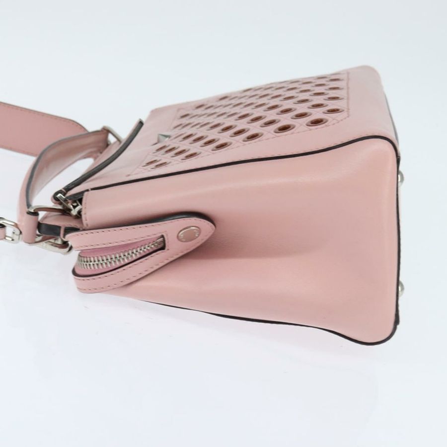 【日本直送】FENDI Dot Com 手提包 皮革 兩用 粉紅色 銀色 正品 bs30098-2
