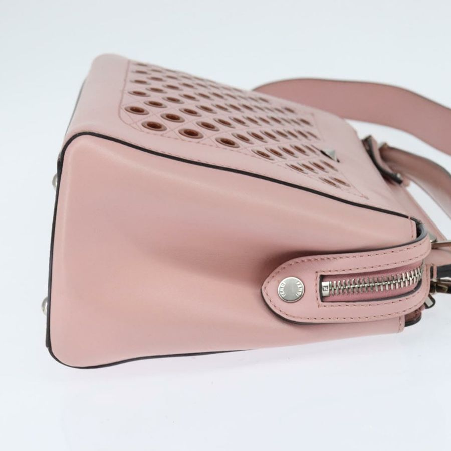 【日本直送】FENDI Dot Com 手提包 皮革 兩用 粉紅色 銀色 正品 bs30098-3