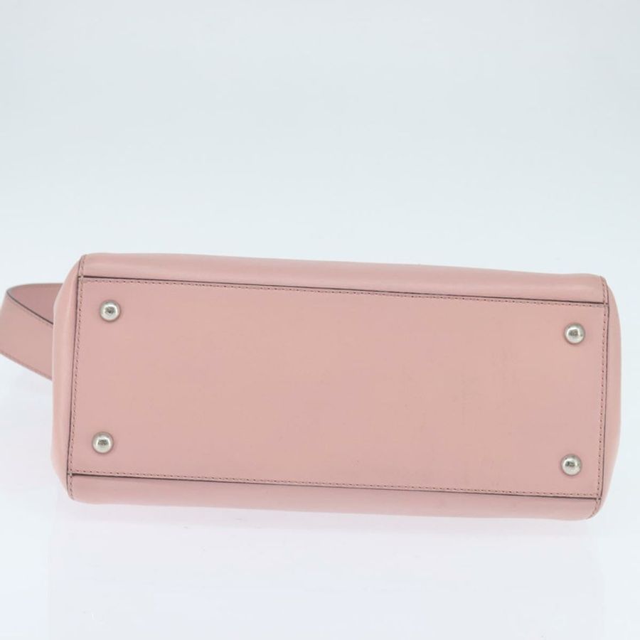 【日本直送】FENDI Dot Com 手提包 皮革 兩用 粉紅色 銀色 正品 bs30098-4