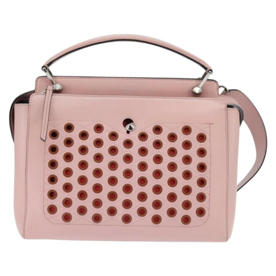 【日本直送】FENDI Dot Com 手提包 皮革 兩用 粉紅色 銀色 正品 bs30098-12