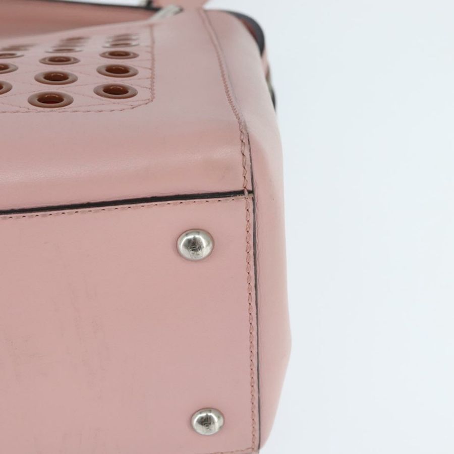 【日本直送】FENDI Dot Com 手提包 皮革 兩用 粉紅色 銀色 正品 bs30098-15