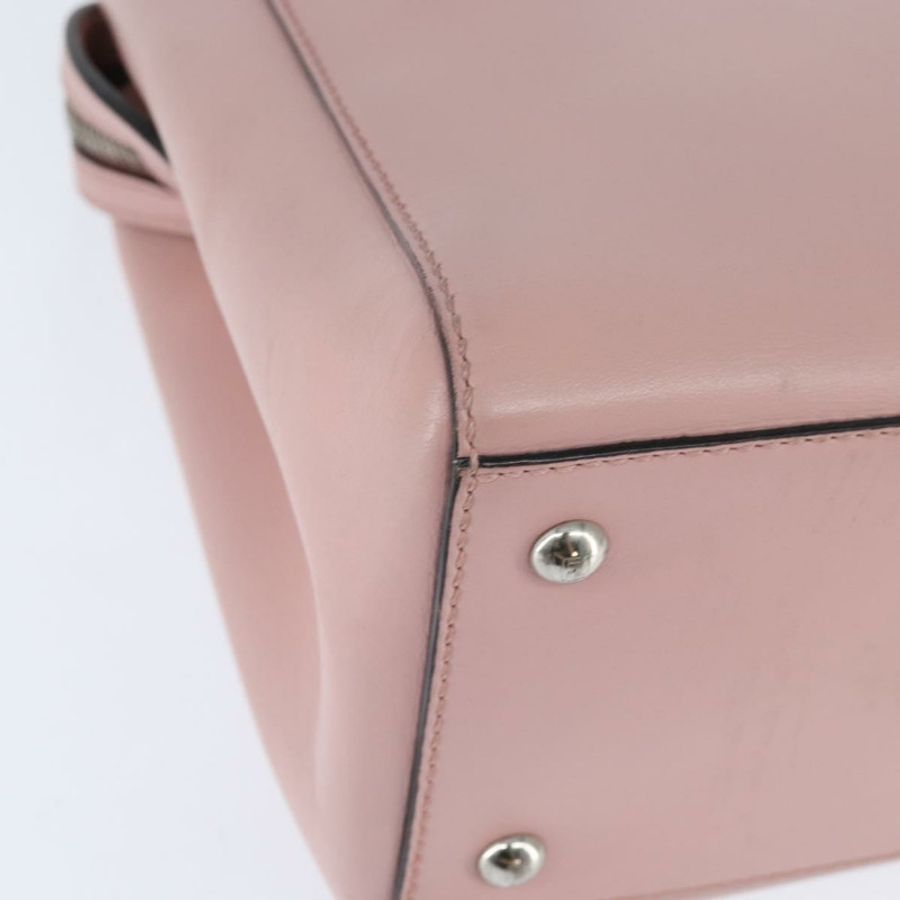 【日本直送】FENDI Dot Com 手提包 皮革 兩用 粉紅色 銀色 正品 bs30098-16