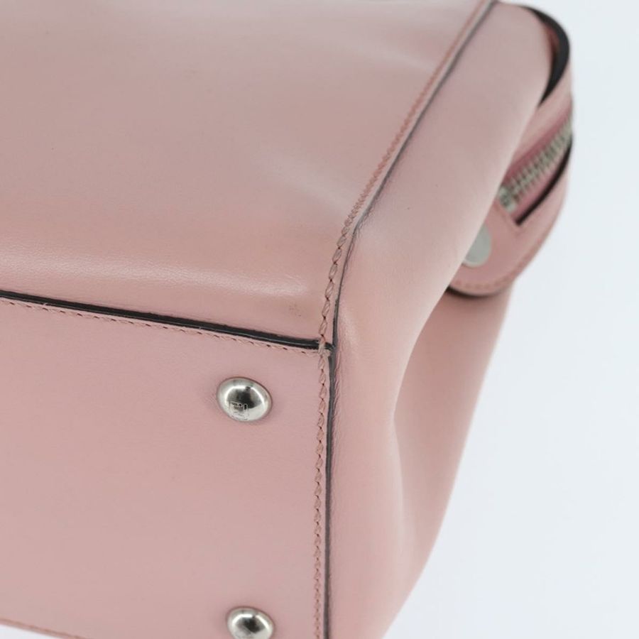 【日本直送】FENDI Dot Com 手提包 皮革 兩用 粉紅色 銀色 正品 bs30098-17