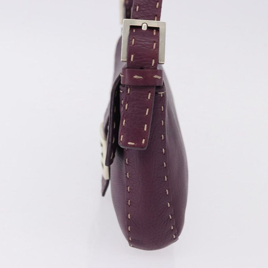 【日本直送】FENDI Selleria Mamma Baguette 單肩包 皮革 紫色 銀色 正品 am12005SAM-2