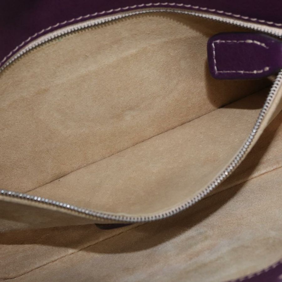 【日本直送】FENDI Selleria Mamma Baguette 單肩包 皮革 紫色 銀色 正品 am12005SAM-24