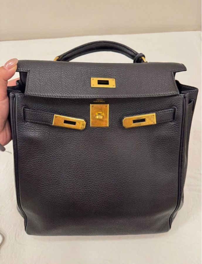 【經典黑金✨價錢超優惠❤️】Hermes 愛馬仕kellyado 大號黑金 框B刻-2
