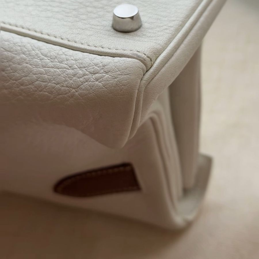【漲價收藏系列✨非常罕見✨】愛馬仕 Hermes shoulder Kelly純白拼大象灰 框N刻-7