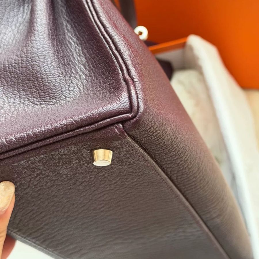 【稀有罕見色💜95新有盒✨】愛馬仕 Hermes Kelly32 西梅紫山羊皮 原始成色 框F -5