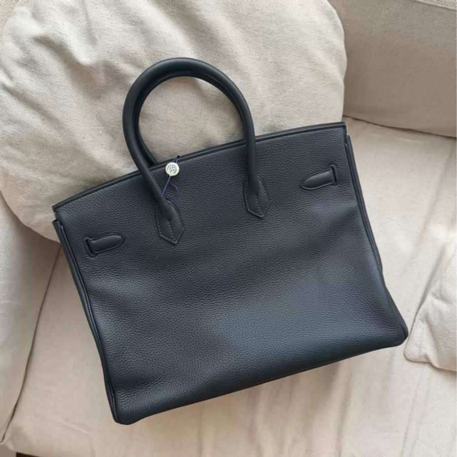愛馬仕 Hermes birkin35 黑銀togo T刻-1